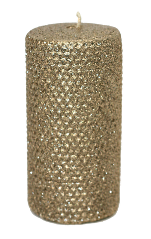 3x6 Inch Gold Metallic Glitter Candle