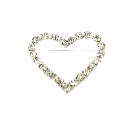 Rhinestone Heart Brooches