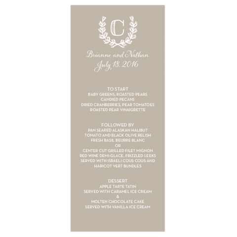 Smitten on Paper Elegant Arrival Menu