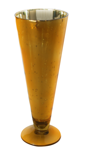 9.5" Tall Gold Mercury Glass Pilsner Vase