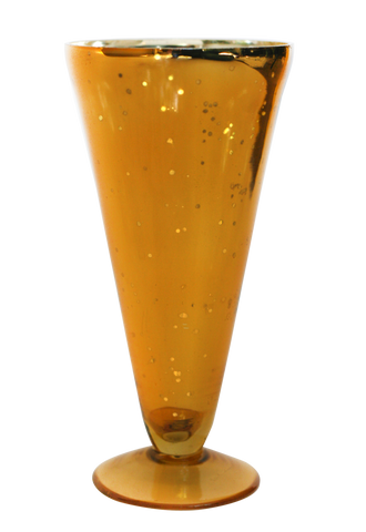7" Medium Gold Mercury Glass Pilsner Vase