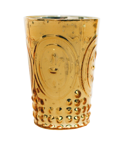 Gold Mercury Glass Fleur De Lis Cup