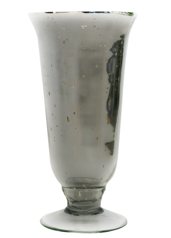 10" Silver Mercury Glass Floral Vase