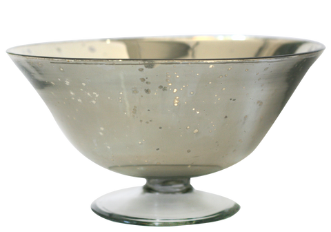 10" Silver Mercury Glass Floral Vase