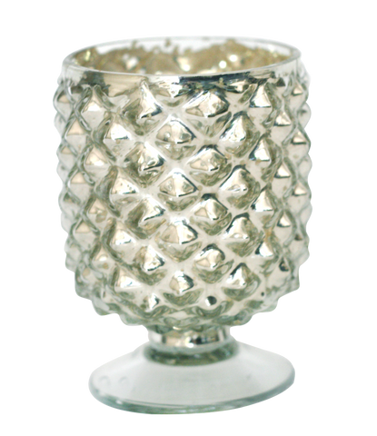 Silver Mercury Glass Pine Cone Votive Cup