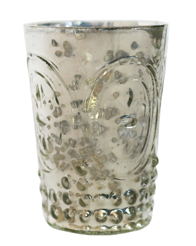 Silver Mercury Glass Fleur De Lis Cup