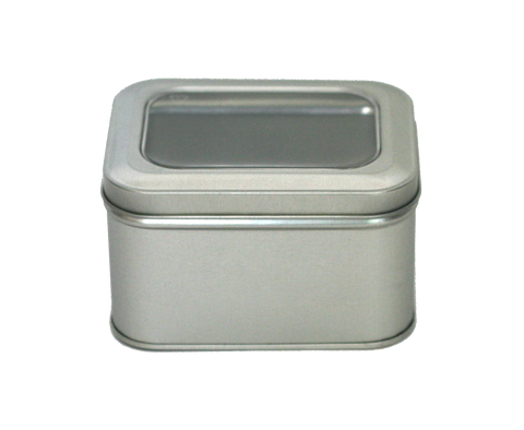Silver Window Rectangular Tins