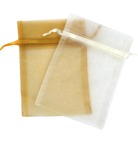 Ivory 5" x 7" Organza Bag with Satin Cord