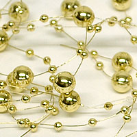 5' Beaded Metallic Gold Garland