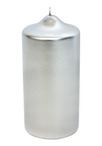 3 x 6 Metallic Silver Pillar Candle