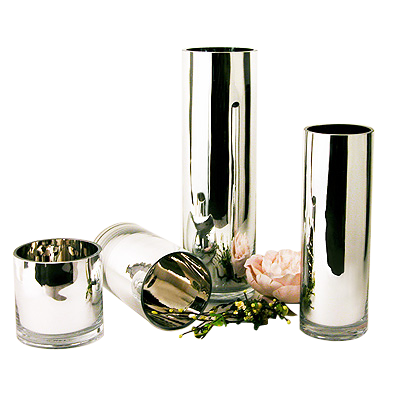 7.8" Mirrored Cylinder Vase