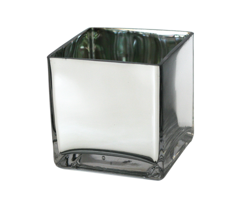 Mirrored Glass Cube Vase