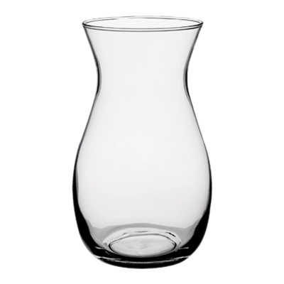 9" Clear Glass Floral Vase